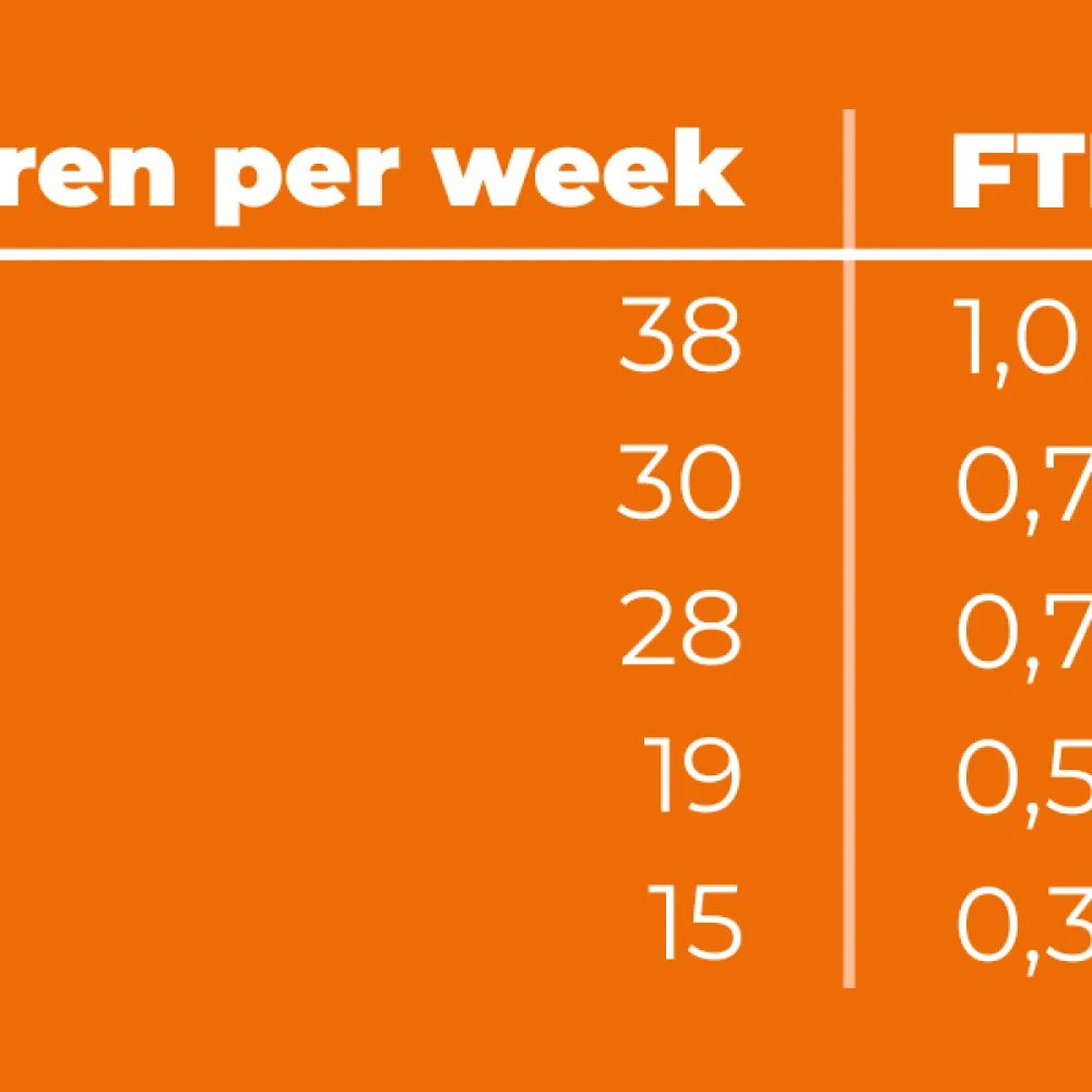 FTE berekenen van 38 uur per week