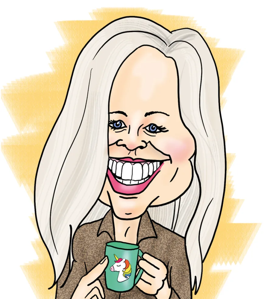 Karikatuur Marina Manager Marketing bij doen'r