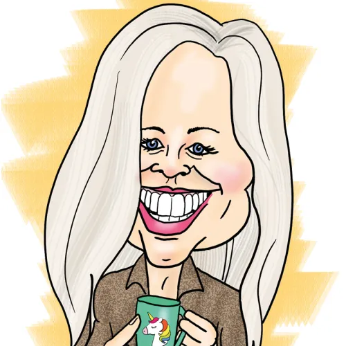 Karikatuur Marina Manager Marketing bij doen'r
